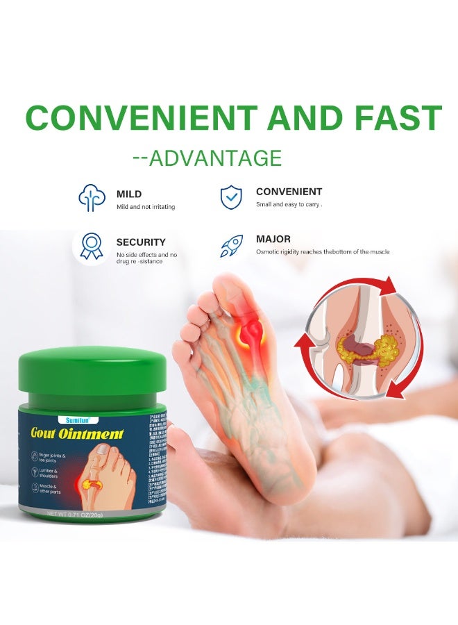 سوميفون مرهم النقرس 3 قطع، كريم موضعي لتخفيف آلام وتورم النقرس، لعدم الراحة في المفاصل بالأصابع، وأصابع القدم، والكتفين - Image 2